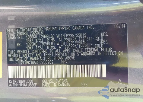 2015 Lexus Rx 350 from USA, damaged, VIN 2T2BK1BA3FC265262